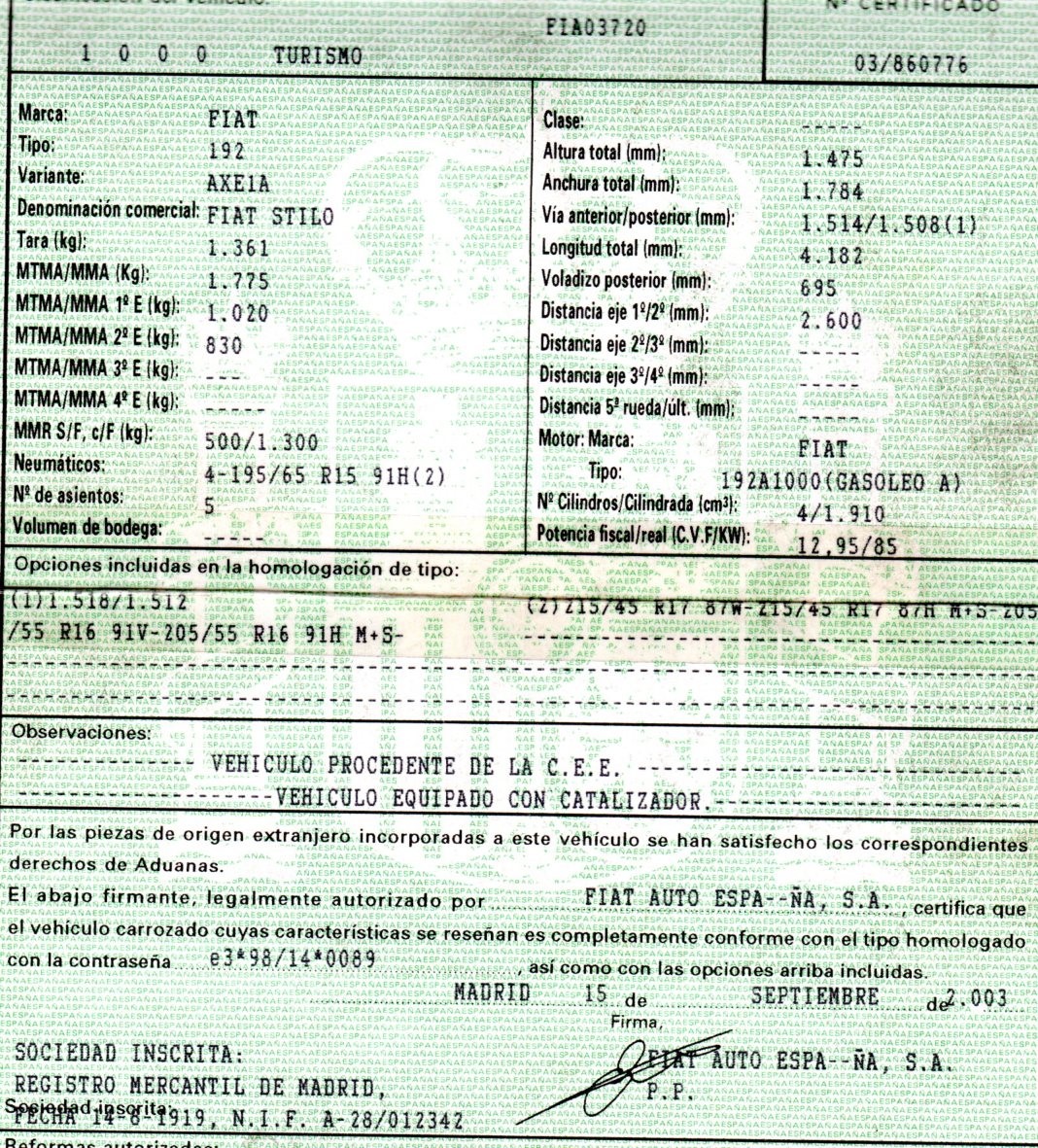 FIAT Stilo 1 generation (2001-2010) Усилитель переднего бампера DEHIERRO, 46791062+ 19786569