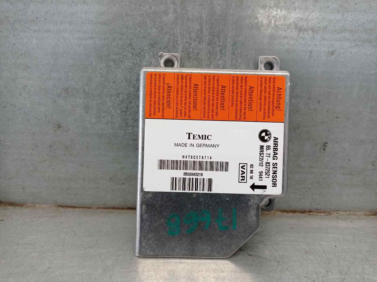 BMW 3 Series E46 (1997-2006) SRS Control Unit 65778372521,MRSZ212,TEMIC 19893510