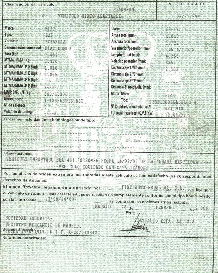 FIAT Doblo 1 generation (2001-2017) Боковые двери левые 51934381, GRISDORADA, 6PUERTAS 21726173