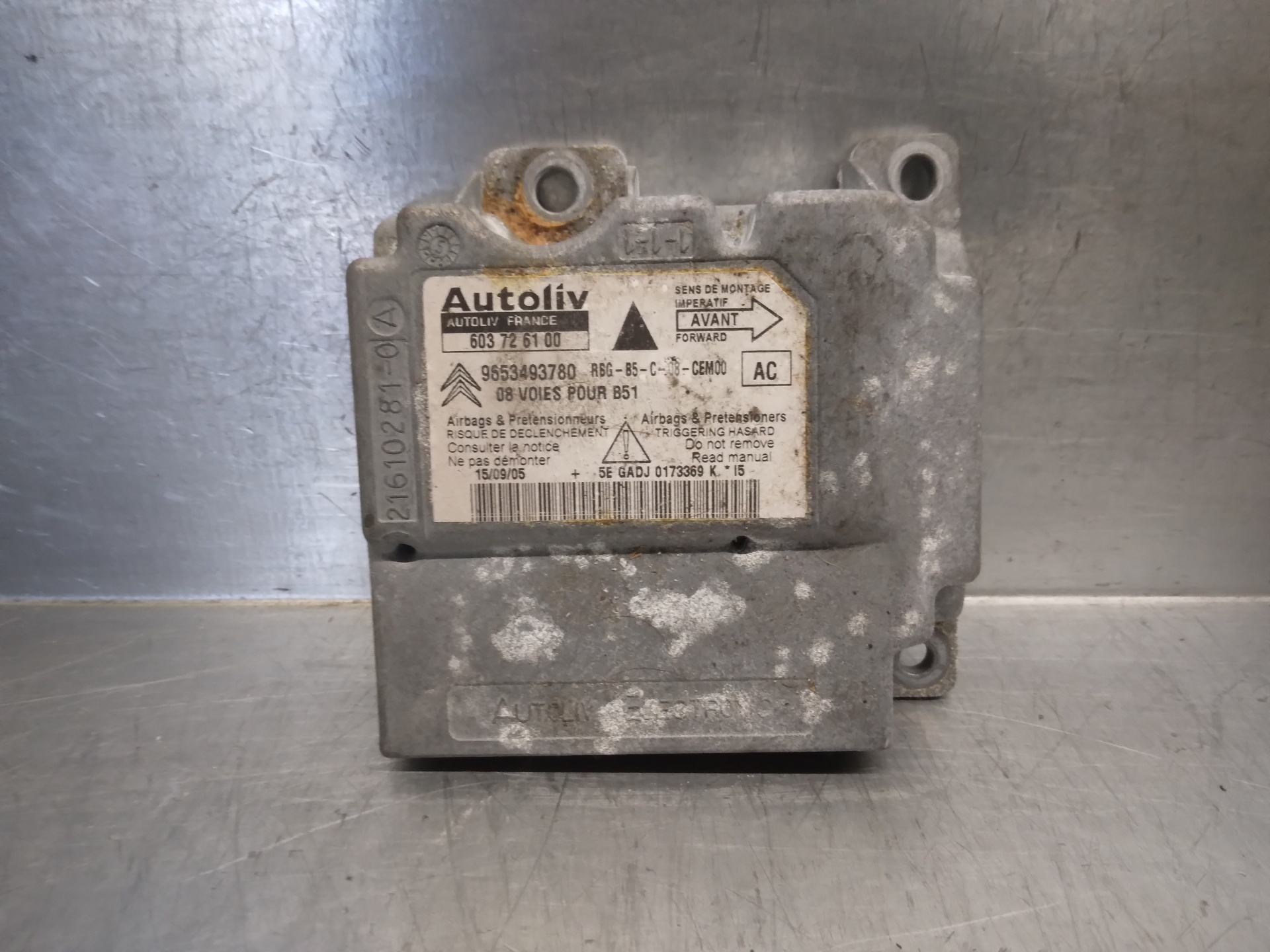 FORD C4 1 generation (2004-2011) SRS Control Unit 603726100, AUTOLIV, 9653493780+ 19839375