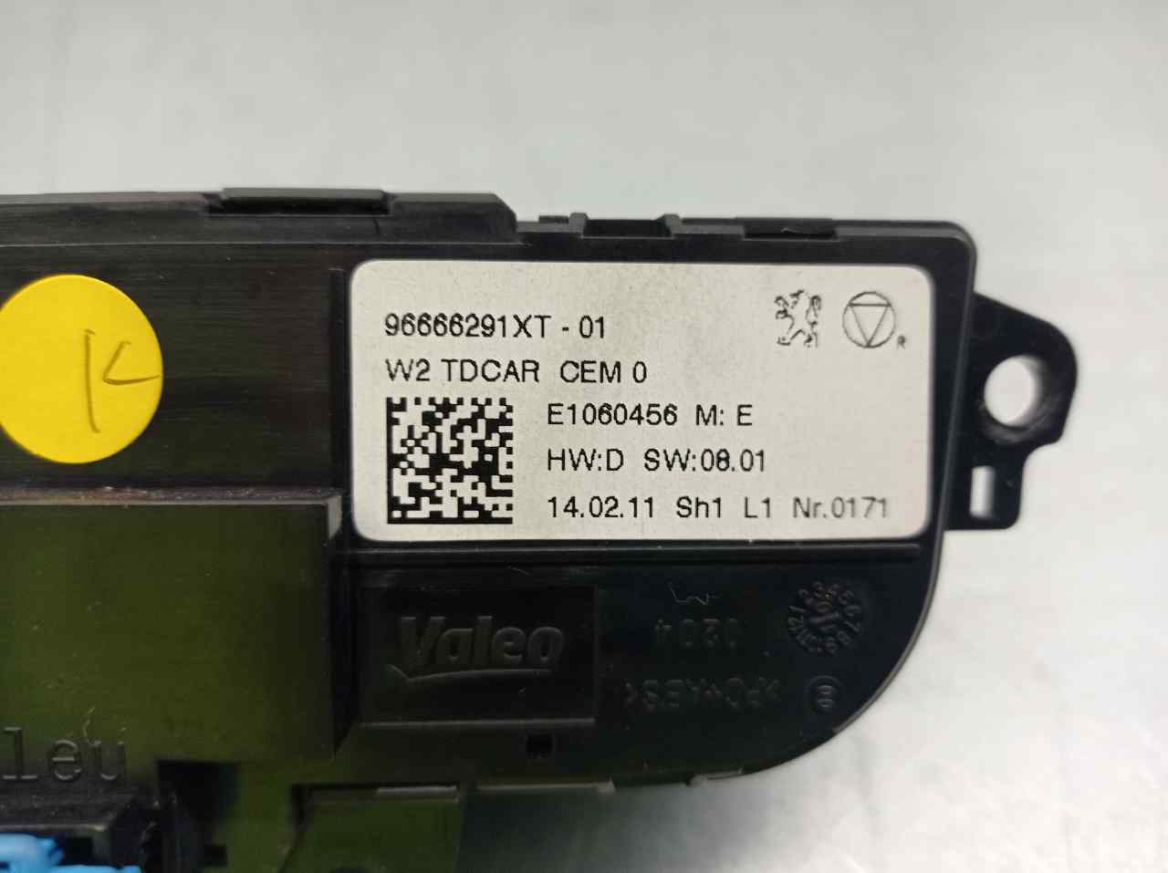 PEUGEOT 508 1 generation (2010-2020) Climate  Control Unit 96666291XT, TRASERO, VALEO 19887541