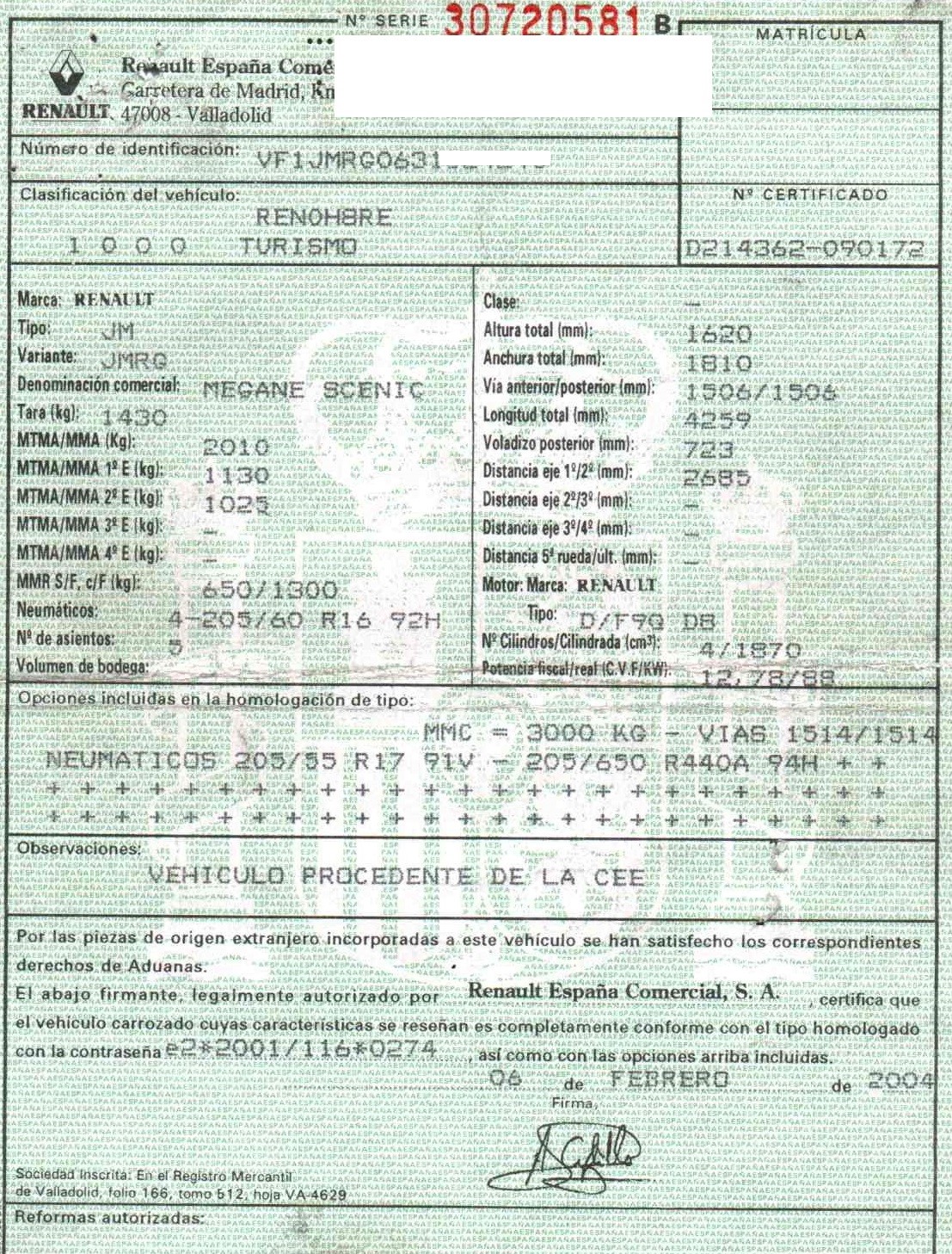 DODGE Scenic 2 generation (2003-2010) Solenoidas 72190356,PIERBURG,8200270451+ 19845260