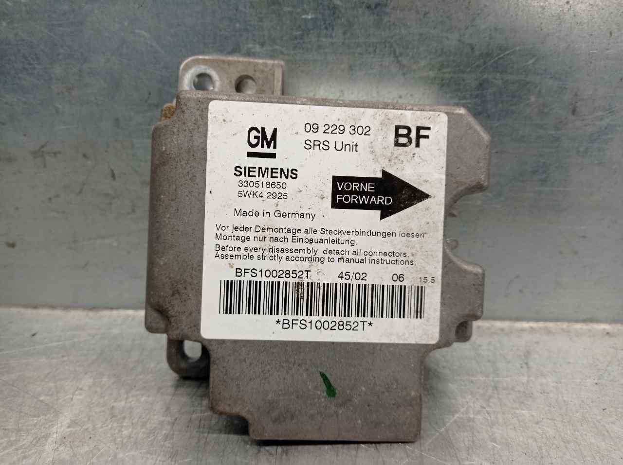 MAZDA 323 BA (1994-2000) SRS Control Unit SIEMENS+5WK42925,SIEMENS 26327349