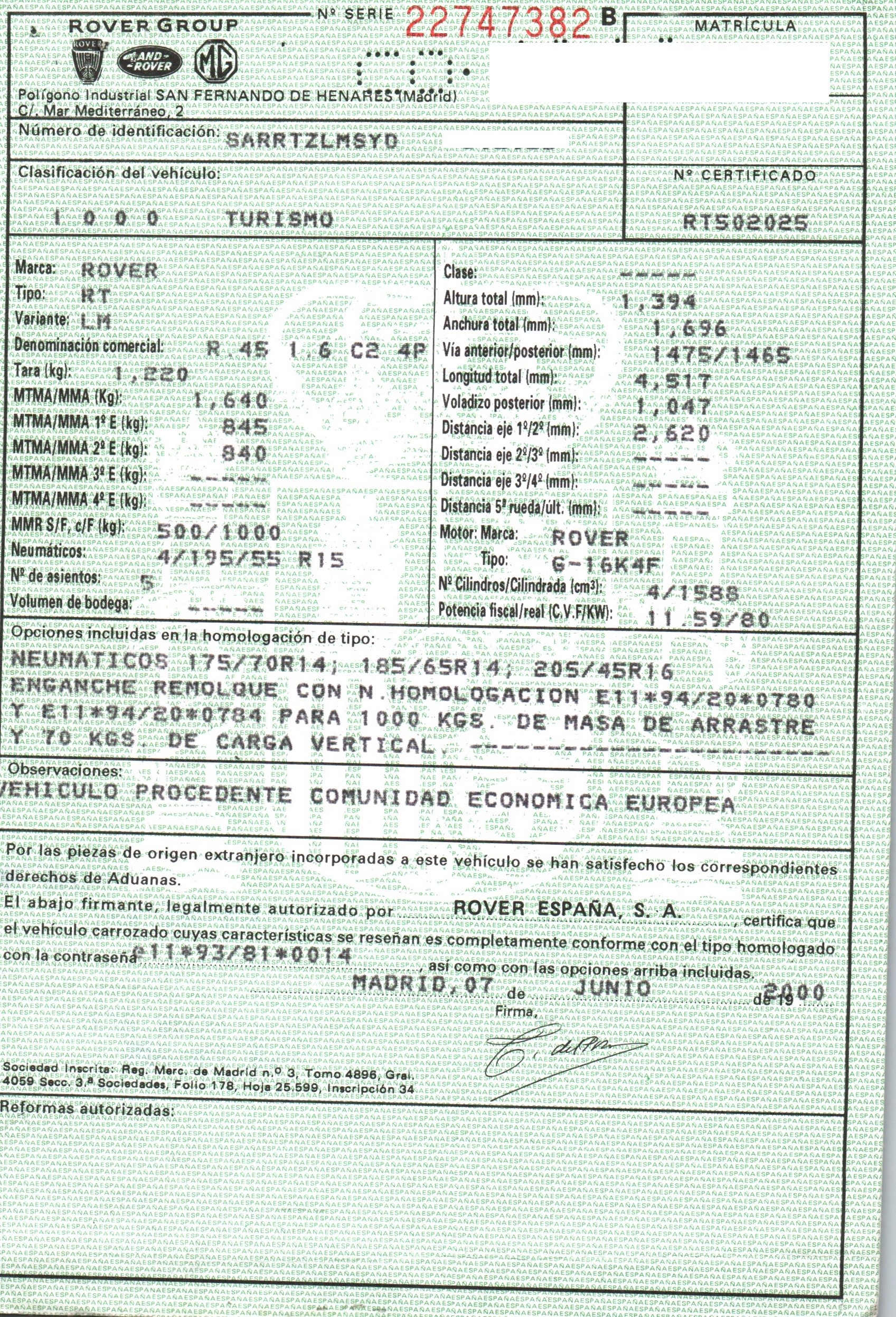 DAIHATSU 45 1 generation (1999-2005) SRS kontrollenhet 19806054