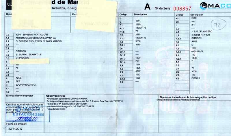 CITROËN C4 Picasso 2 generation (2013-2018) Commutateur de vitre de porte avant droite 96762292ZD 24113072