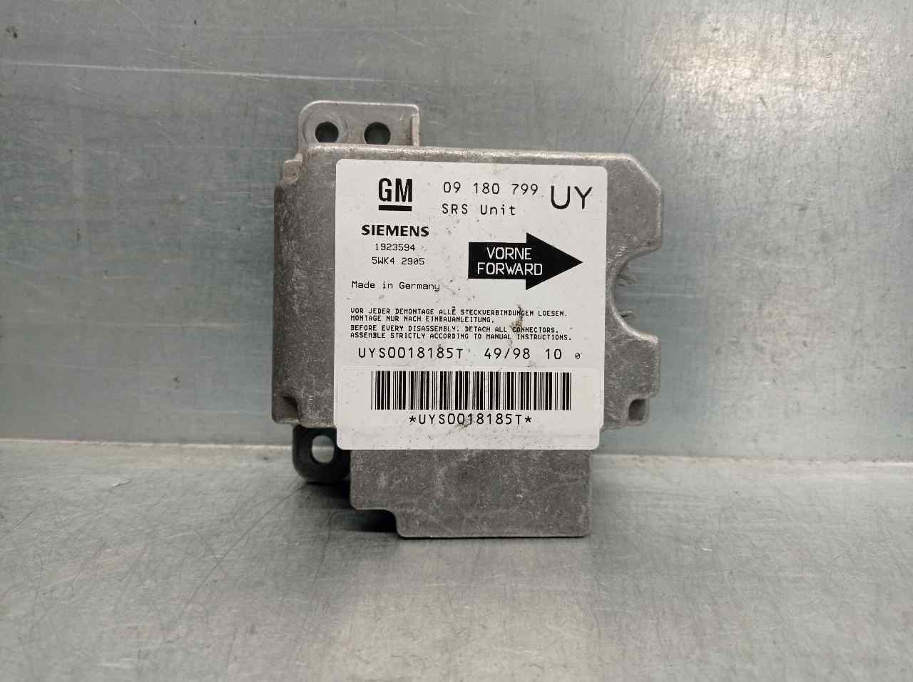 OPEL Astra H (2004-2014) SRS Control Unit 09180799, 5WK42905, SIEMENS 24137830