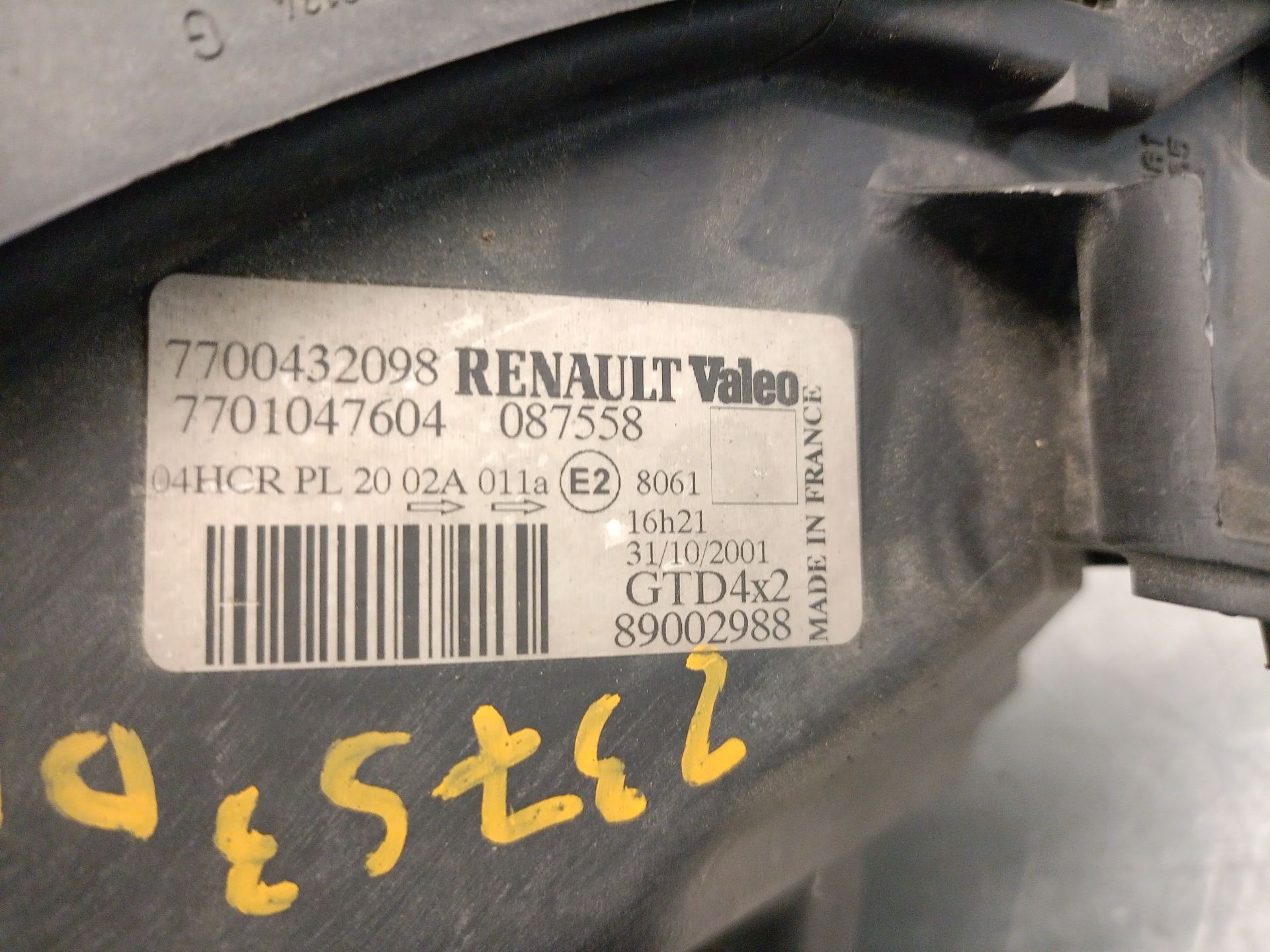 Faro izquierdo F9QQ7 7700432098 de Renault Scénic i monospace (ja0/1_, fa0_) 1999-2003 80 CV - pieza usada