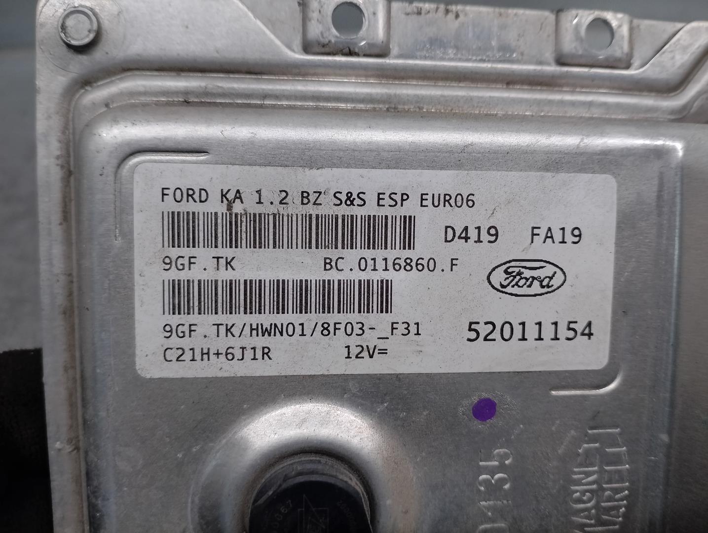 FORD Ka 2 generation (2008-2020) Motorstyrenhet ECU 52011154, BC0116860, MAGNETTIMARELLI 24201143