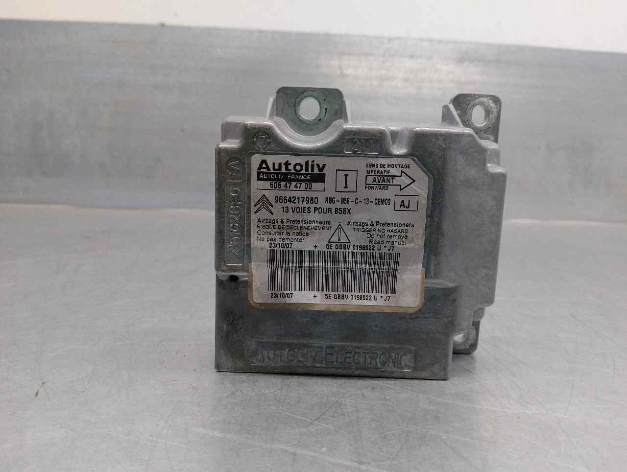 CITROËN C4 Picasso 1 generation (2006-2013) SRS Control Unit 9664217980, 606474700, AUTOLIV 21725305