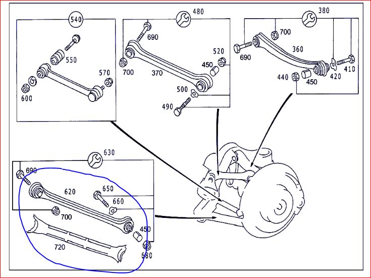 MERCEDES-BENZ E-Class W210 (1995-2002) Pravé zadné rameno trojhranného ramena A2103503806 23967383