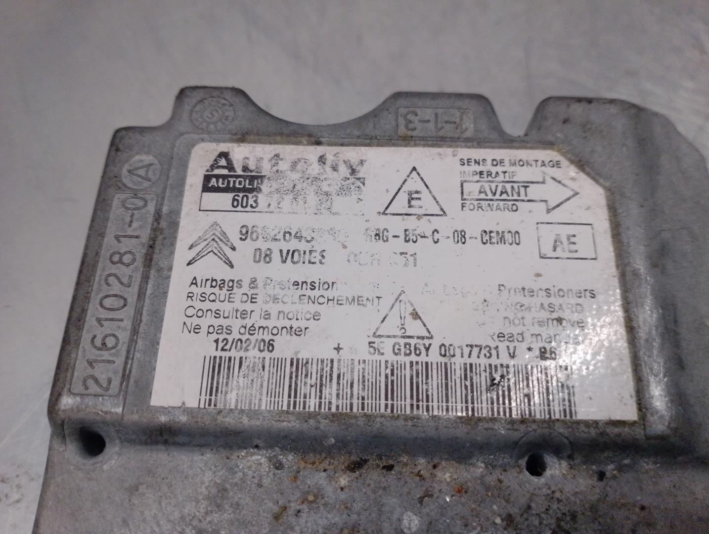 CITROËN C4 1 generation (2004-2011) SRS Control Unit 9662643680, 603725800, AUTOLIV 21710319