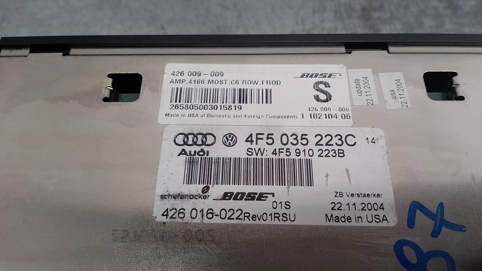 AUDI A6 C6/4F (2004-2011) Other Control Units 4F5035223C, 426016022, BOSE 24217286