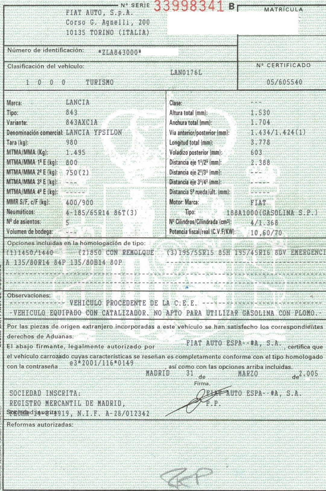 LANCIA Ypsilon II (Type 843)  (2003-2011) Kormányműfogaslécek TRW, TRW+37502399H 19850174