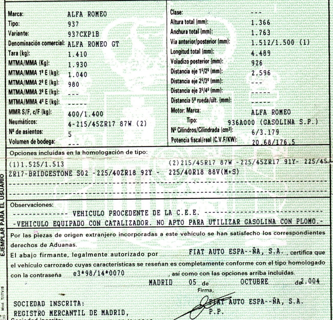 ALFA ROMEO GT 937 (2003-2010) Фонарь задний правый 461607486, 60681558, 3PUERTAS 19794426