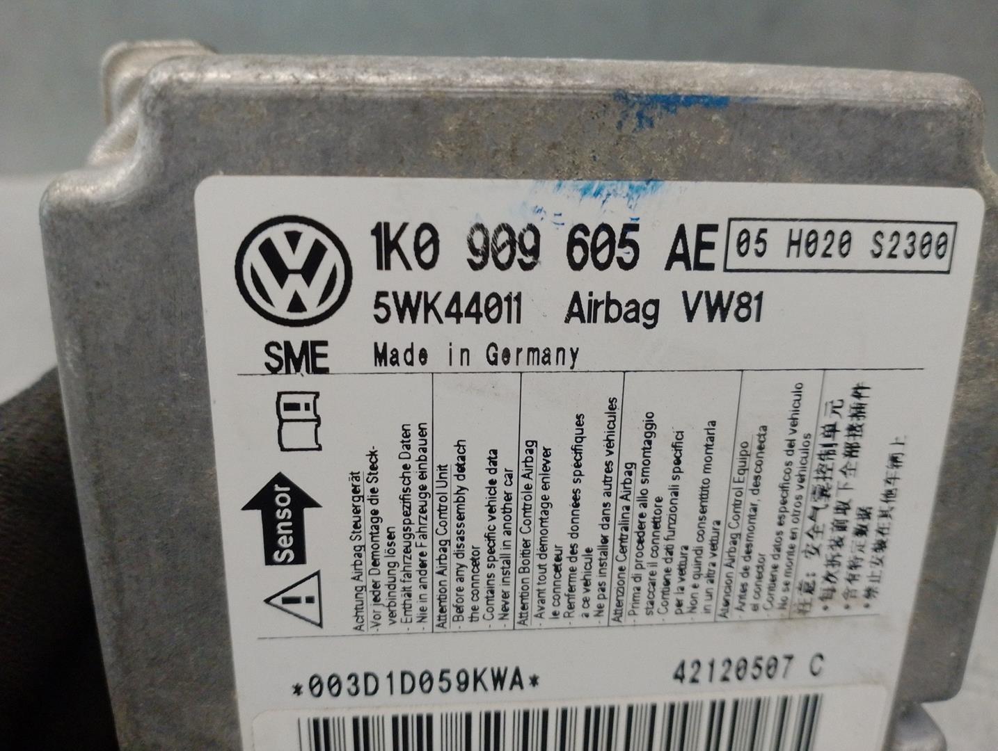 VOLKSWAGEN Scirocco 3 generation (2008-2020) SRS Control Unit 1K0909605AE, 5WK44011, SIEMENS 24214922