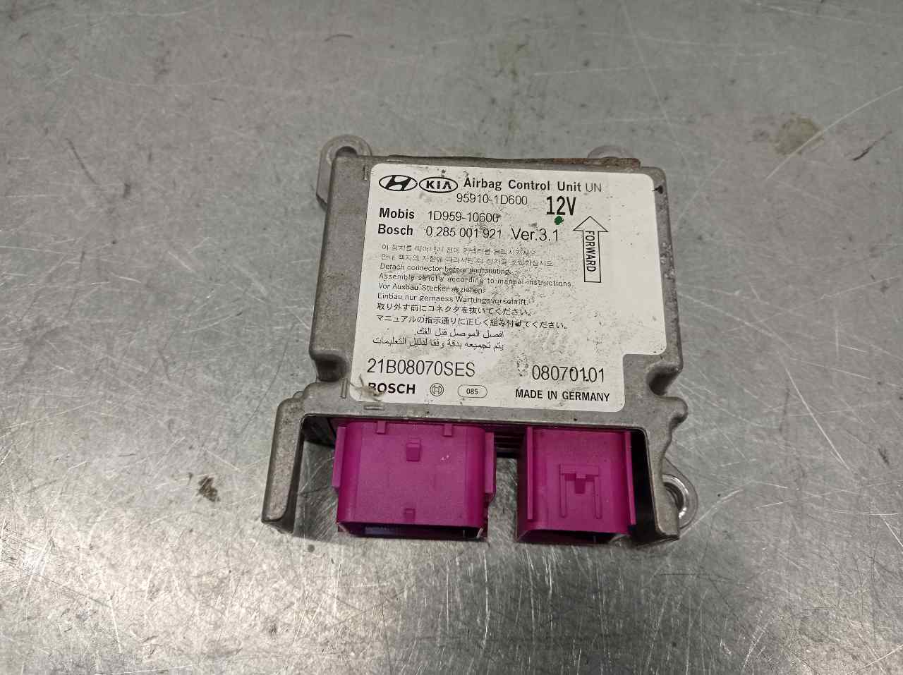 CHEVROLET Carens SRS Control Unit 0285001921 19764690