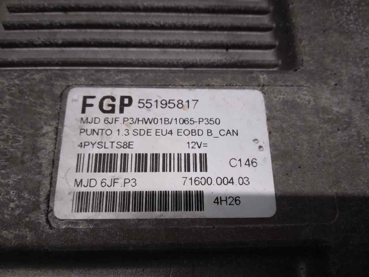 FIAT Punto 3 generation (2005-2020) Variklio kompiuteris 55195817, 7160000403, FGP 19902206