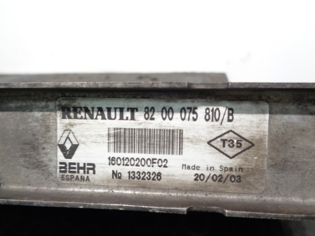 RENAULT Espace 4 generation (2002-2014) Interkūlerio radiatorius 8200075810B, 160120200F02, BEHR 19812200