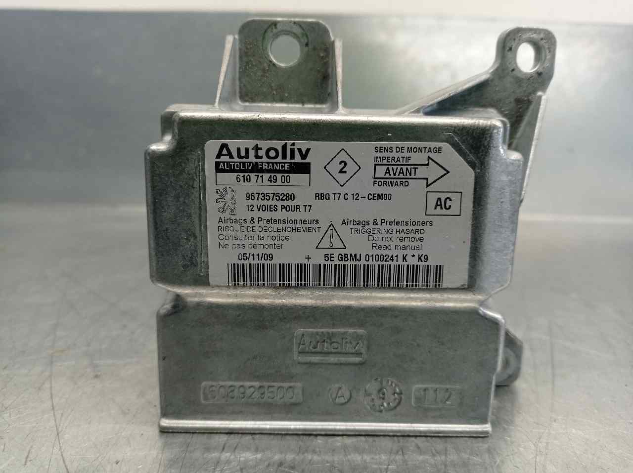 VOLKSWAGEN 308 T7 (2007-2015) SRS Control Unit 610714900,AUTOLIV,9673575280+ 19830638