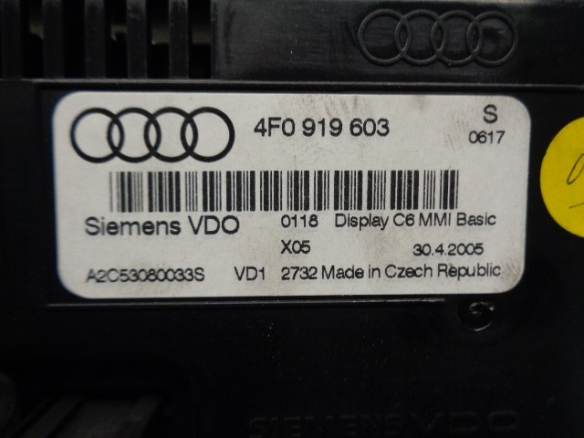 AUDI A6 C6/4F (2004-2011) Other Interior Parts 4F0919603S, A2C53080033S, SIEMENS 19836312