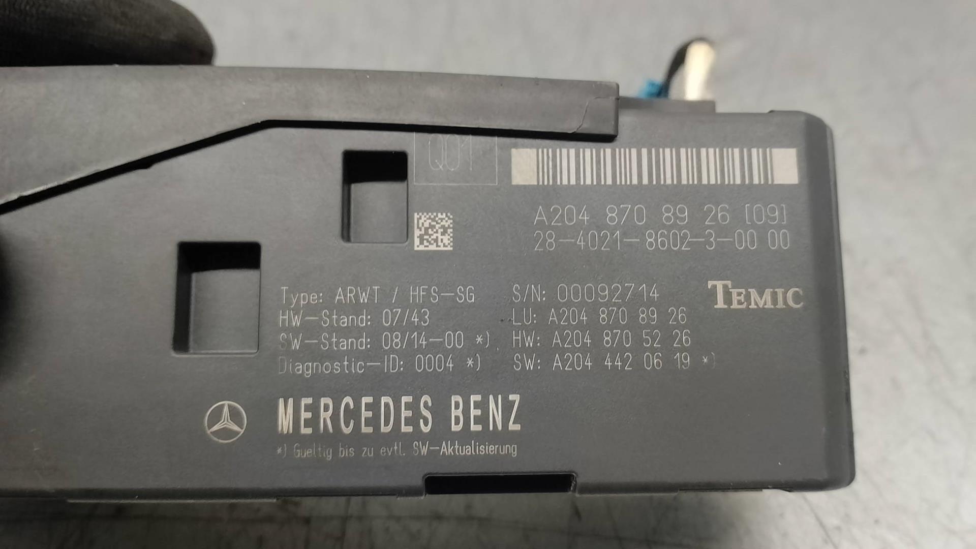 MERCEDES-BENZ GLK-Class X204 (2008-2015) Other Control Units A2048708926, 2840218602, TEMIC 23528781