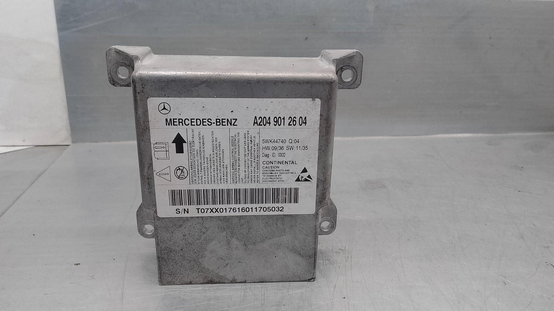MERCEDES-BENZ GLK-Class X204 (2008-2015) SRS vadības bloks A2049012604, 5WK44740, CONTINENTAL 23531454