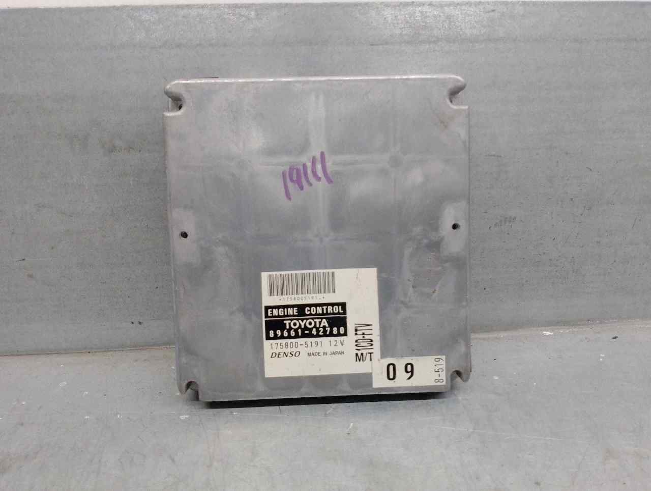 TOYOTA RAV4 2 generation (XA20) (2000-2006) Μονάδα ελέγχου κινητήρα ECU 8966142780,1758005191,DENSO 24174626