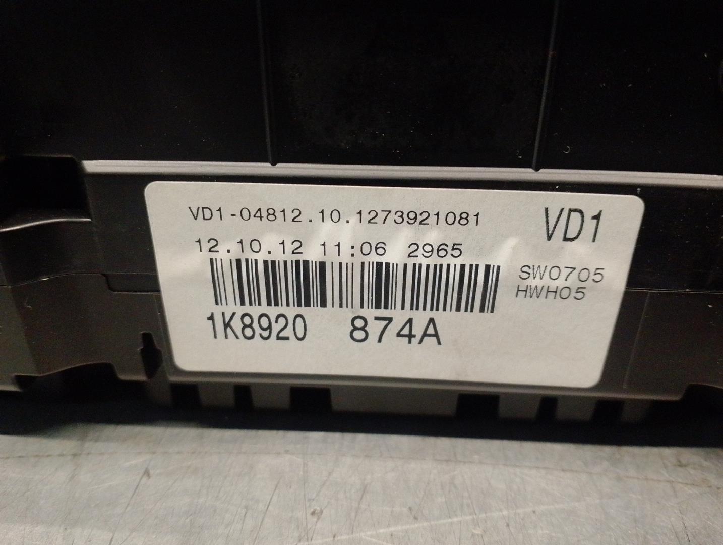 VOLKSWAGEN Scirocco 3 generation (2008-2020) Spidometras (Prietaisų skydelis) 1K8920874A,A2C53219792,VDO 24216681