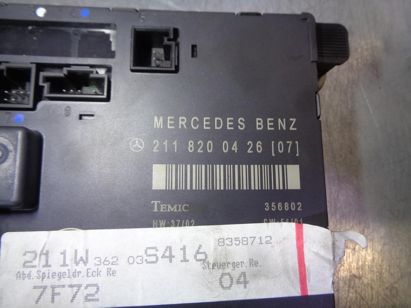 MERCEDES-BENZ E-Class W211/S211 (2002-2009) Autres unités de contrôle 2118200426, 356802, TEMIC 24225402