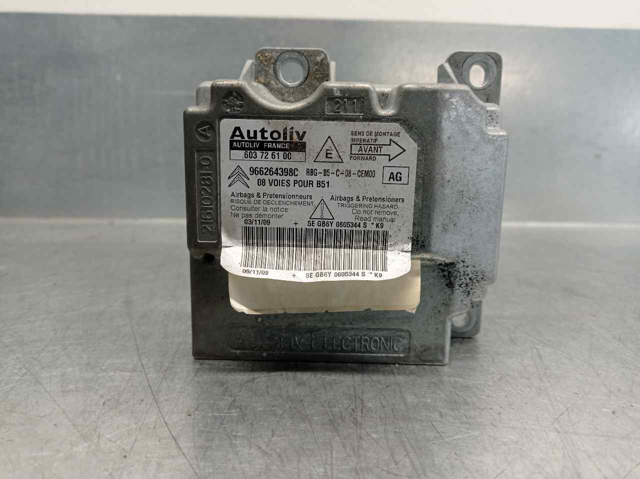 CITROËN C4 1 generation (2004-2011) SRS Control Unit 9662643980, 603726100, AUTOLIV 19855493