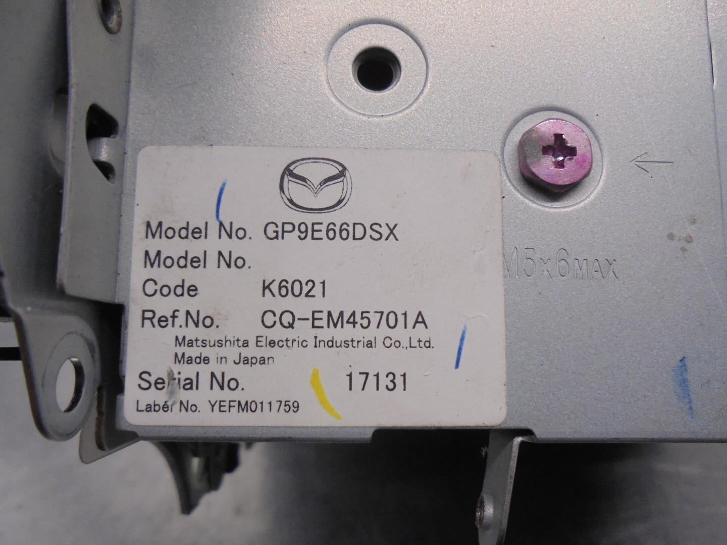 MAZDA 6 GG (2002-2007) Автомагнитола без навигации CQMM4570AK 24193360
