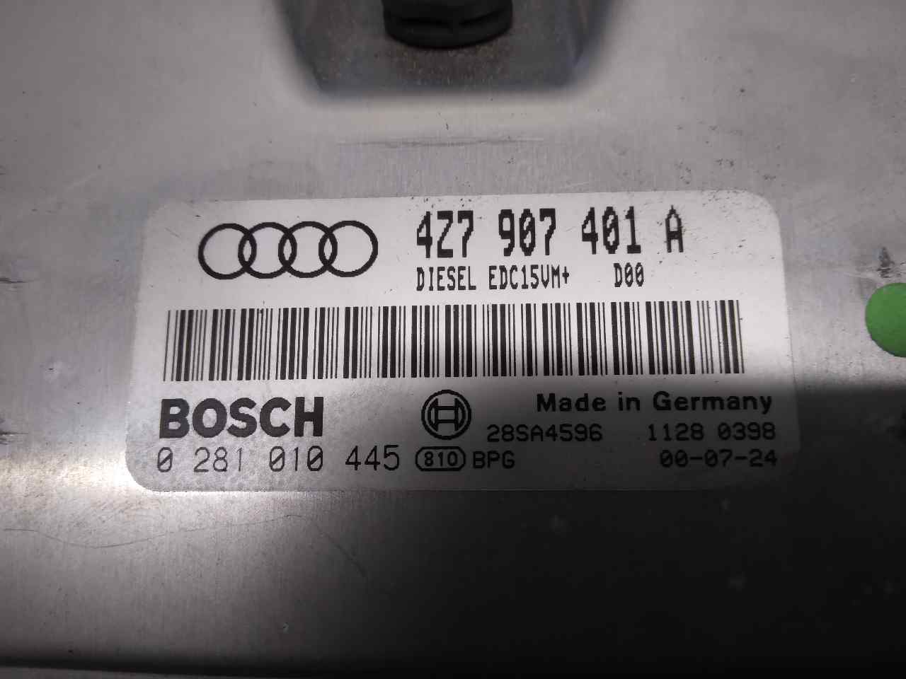 AUDI A6 C5/4B (1997-2004) Engine Control Unit ECU 4Z7907401A,0281010445 19857672