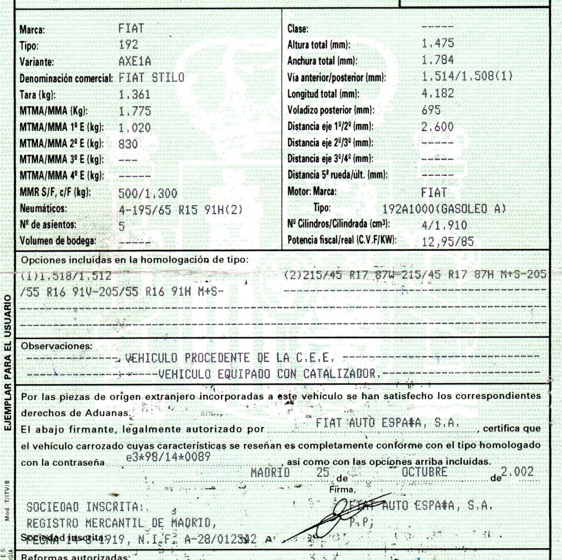 FIAT Stilo 1 generation (2001-2010) Усилитель переднего бампера +DEHIERRO 19793116