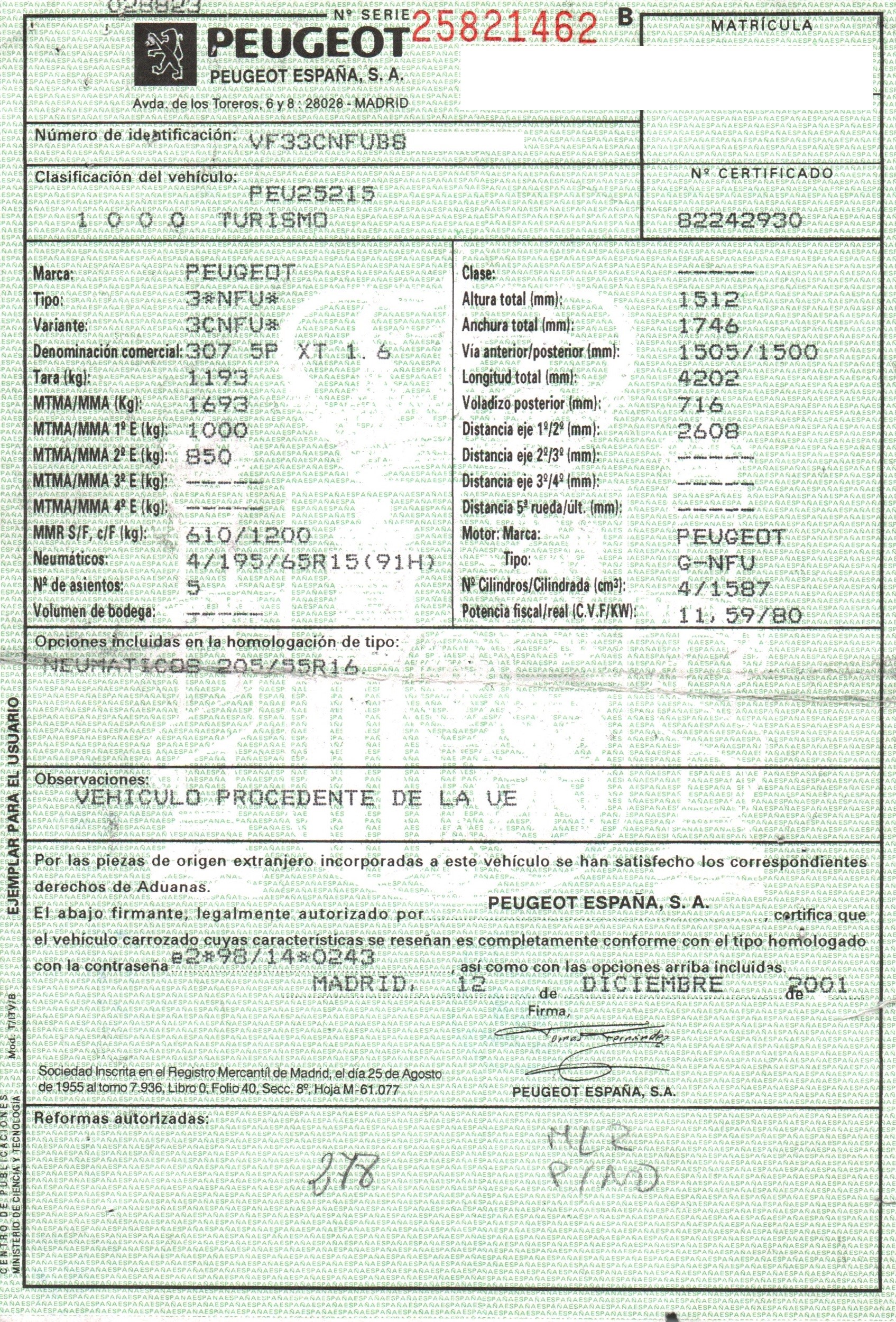 PEUGEOT 307 1 generation (2001-2008) Ламбда кислороден сензор 0258006185 19804679