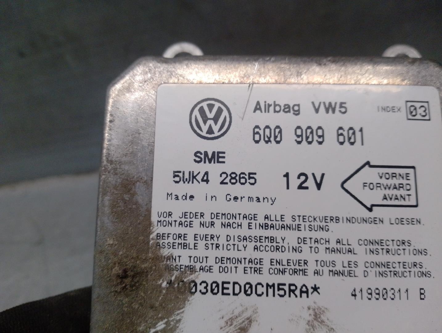 VOLKSWAGEN Polo 3 generation (1994-2002) SRS Control Unit 6Q0909601, 5WK42865, SIEMENS 24214293