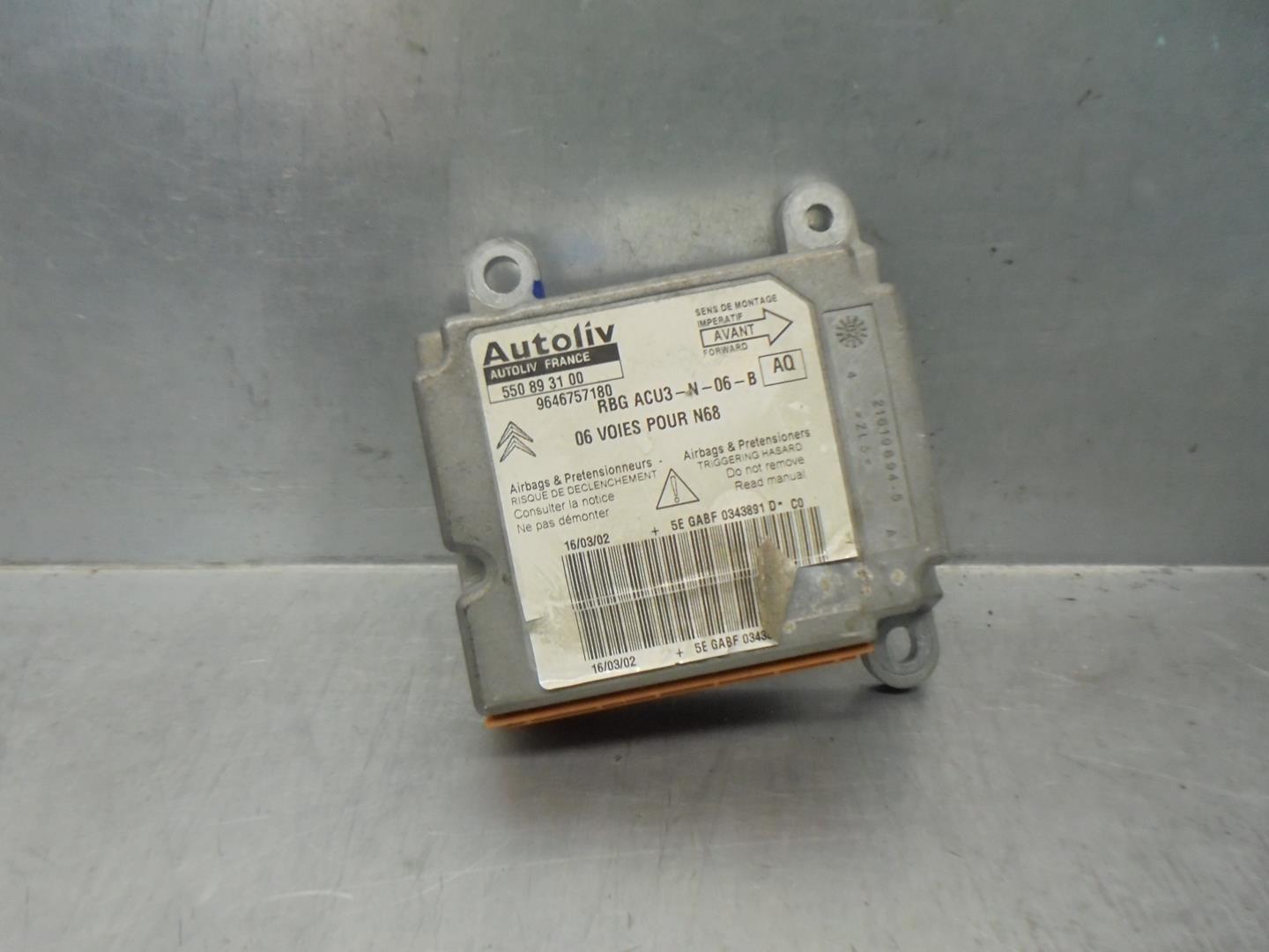 CITROËN Xsara Picasso 1 generation (1999-2010) SRS Control Unit 9646757180, 550893100, AUTOLIV 21721900