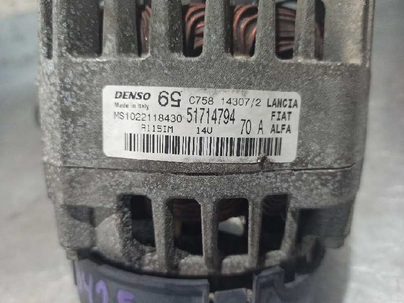 FIAT Grande Punto 1 generation (2006-2008) Alternator 51714794, MS1022118430, DENSO 19747647