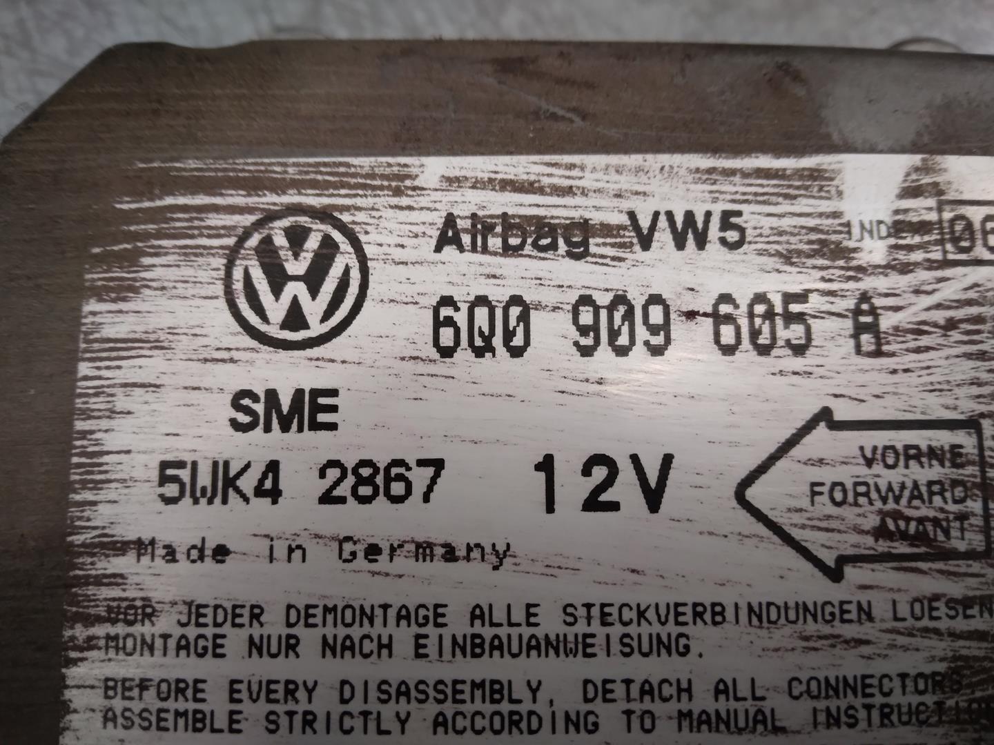 VOLKSWAGEN Bora 1 generation (1998-2005) SRS Control Unit 6Q0909605A,5WK42867,SME 19840442