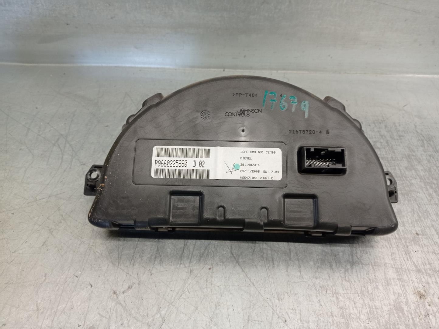 CITROËN C2 1 generation (2003-2009) Speedometer 9660225880,28114973,JOHNSONCONTROLS 19900219