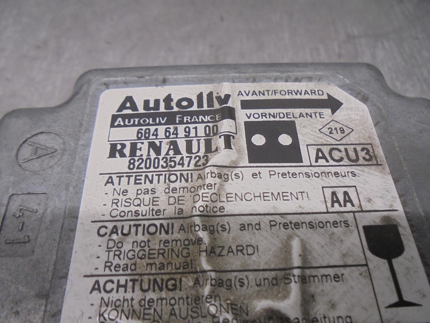 RENAULT Kangoo 1 generation (1998-2009) Блок SRS 8200354723, 604649100, AUTOLIV 24201395