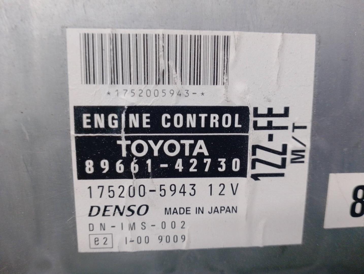 TOYOTA RAV4 2 generation (XA20) (2000-2006) Motorkontrollenhet ECU 8966142730, 1752005943, DENSO 21730442