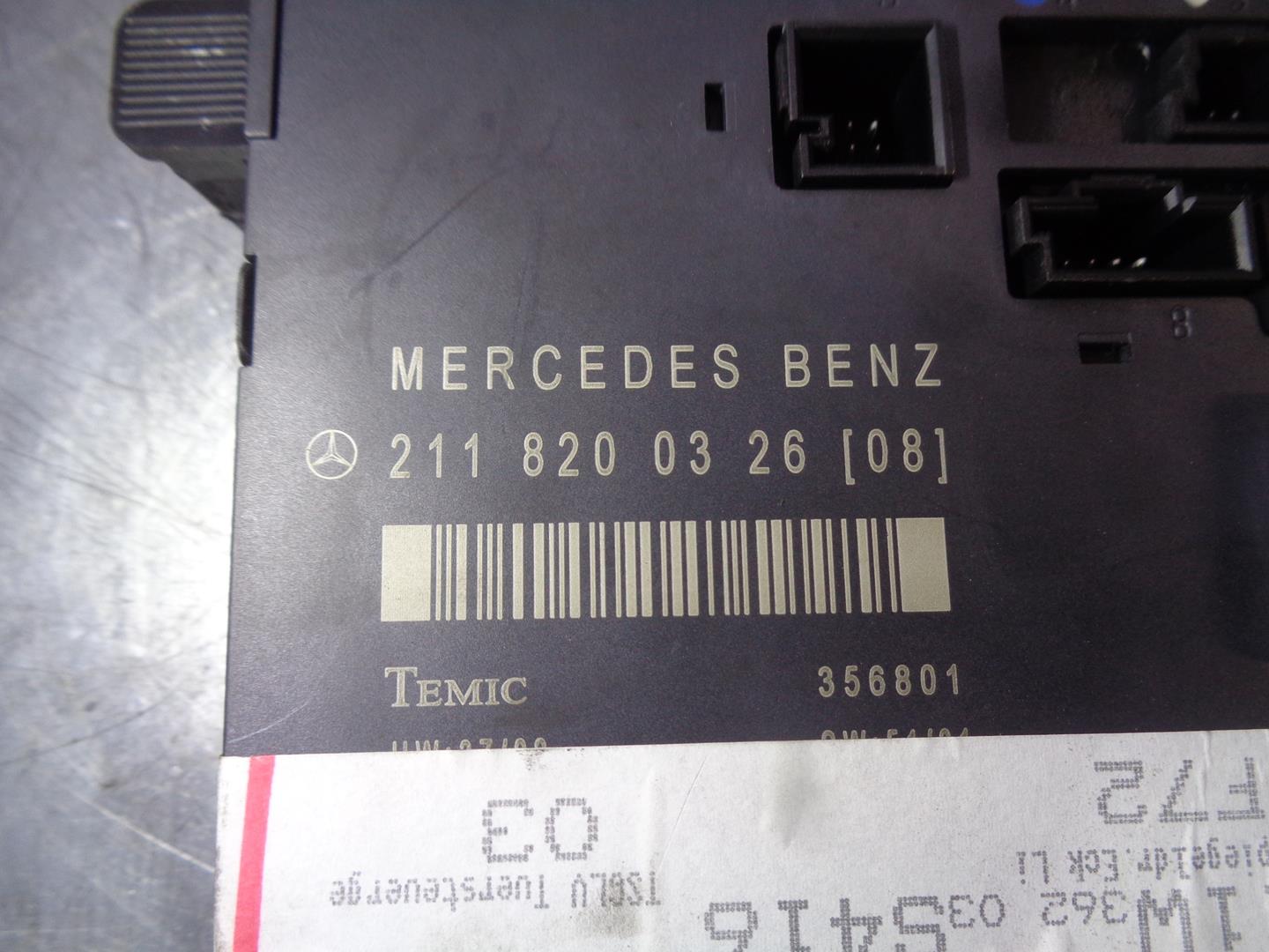 MERCEDES-BENZ E-Class W211/S211 (2002-2009) Kiti valdymo blokai 2118200326, 356801, TEMIC 24225392