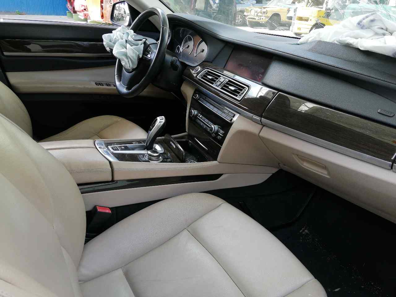 BMW 7 Series F01/F02 (2008-2015) Galinių kairių durų stiklo pakelėjas 51357182615, 6PINES, 4PUERTAS 19909079