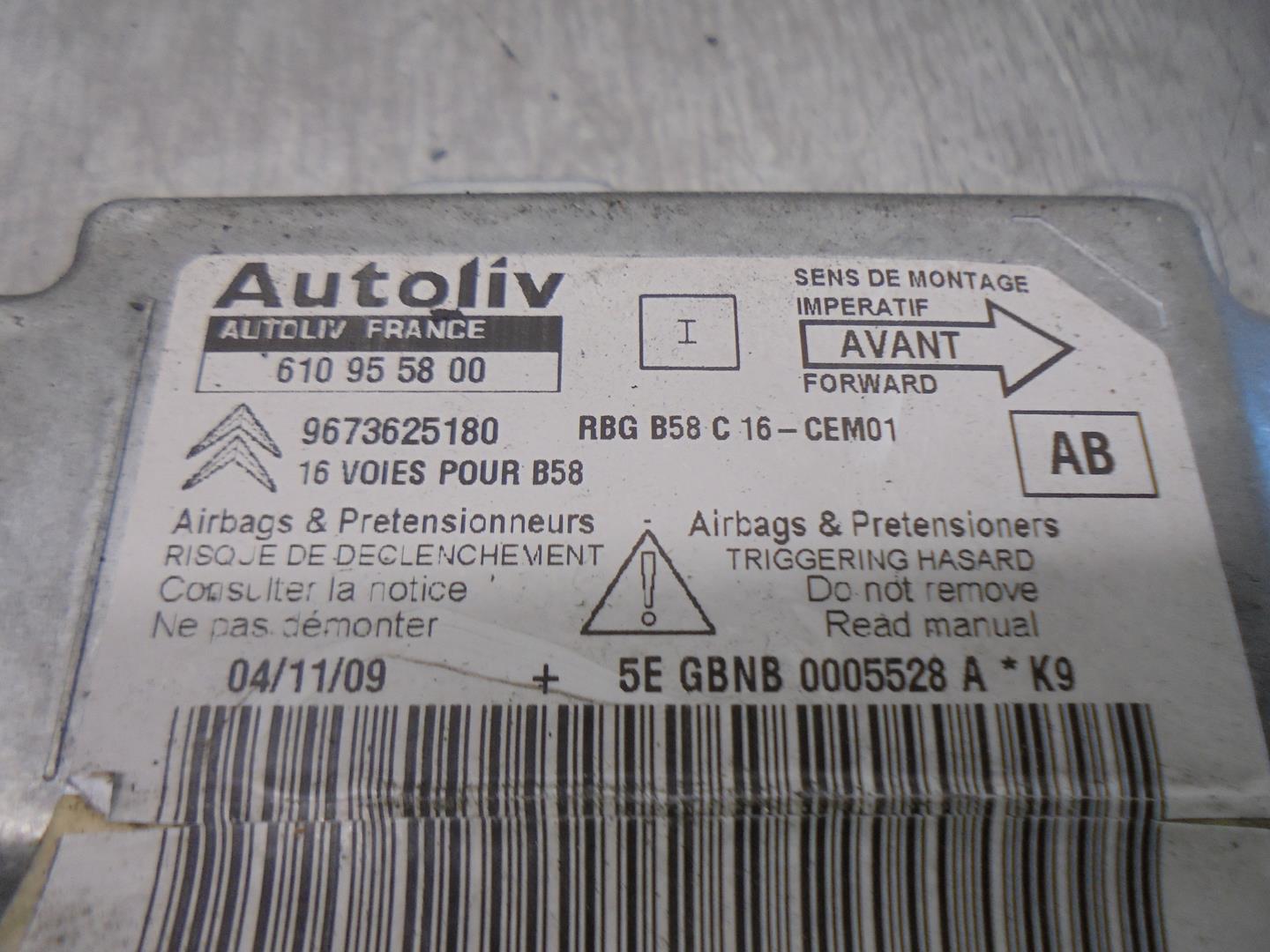 CITROËN C4 Picasso 1 generation (2006-2013) Блок SRS 9673625180,610955800,AUTOLIV 21107684