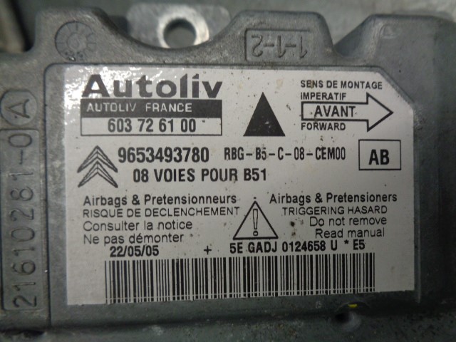 PEUGEOT C4 1 generation (2004-2011) SRS Control Unit AUTOLIV, AUTOLIV+603726100 19818726