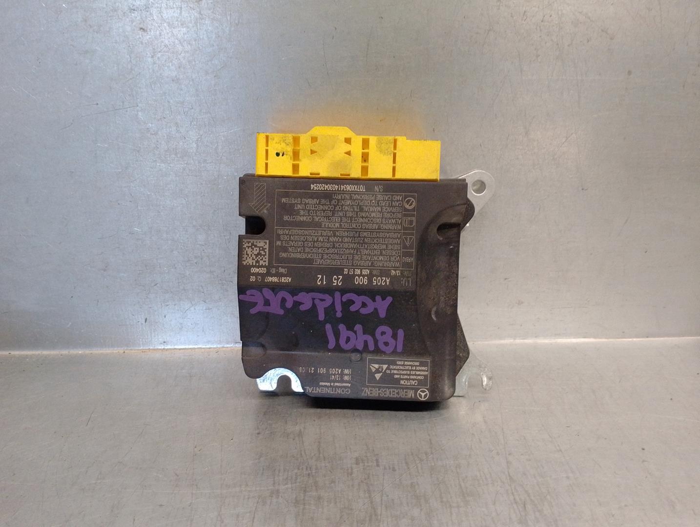 MERCEDES-BENZ C-Class W205/S205/C205 (2014-2023) SRS Control Unit A2059002512, A2C81768407, CONTINENTAL 20801657