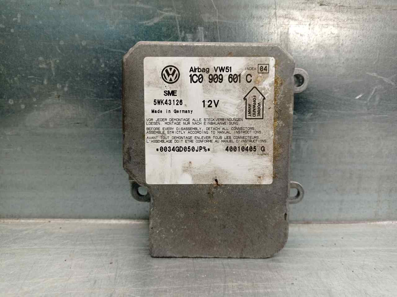 SKODA Fabia 6Y (1999-2007) SRS Control Unit 1C0909601C, 5WK43126, SIEMENS 19852409