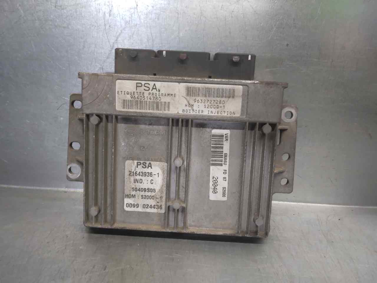 FIAT Xsara Picasso 1 generation (1999-2010) Engine Control Unit ECU 9632727280, 9640514780+ 19831955