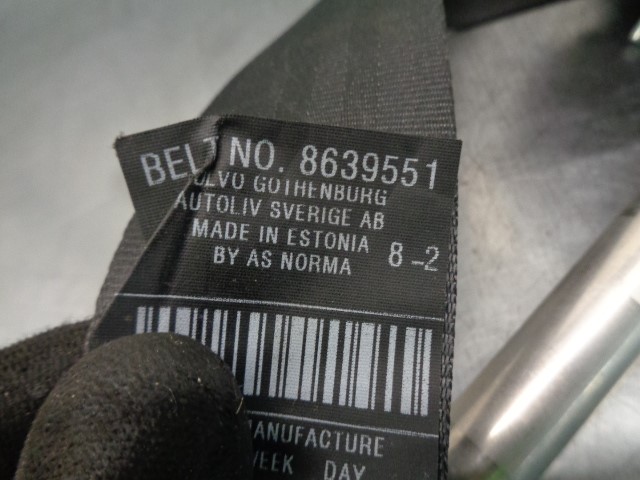 VOLVO V50 1 generation (2003-2012) Ceinture de sécurité arrière gauche 8639551, CONPRETENSOR, 5PUERTAS 19819687