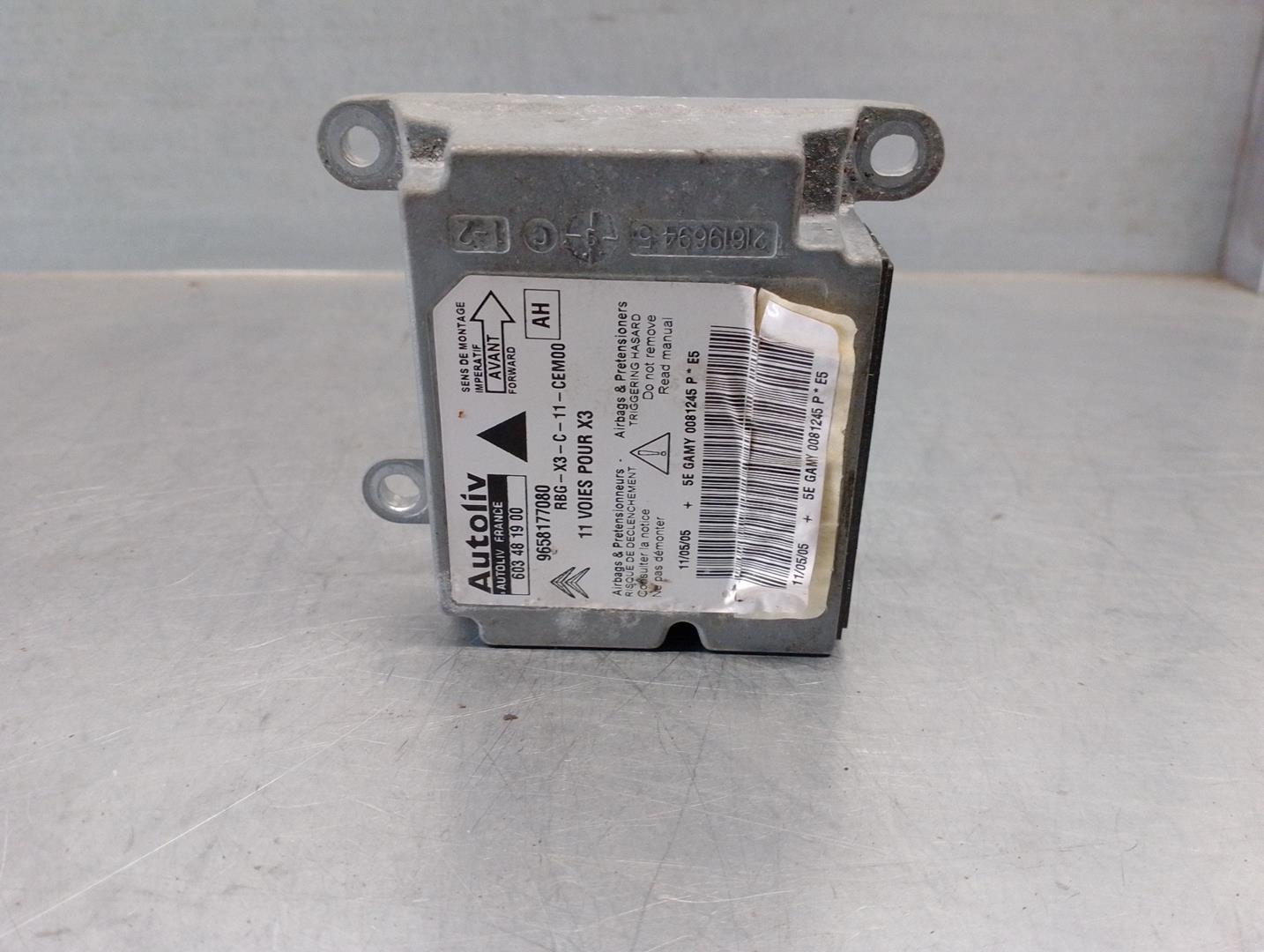 CITROËN C5 1 generation (2001-2008) SRS Control Unit 603481900, AUTOLIV, 9658177080 19918339